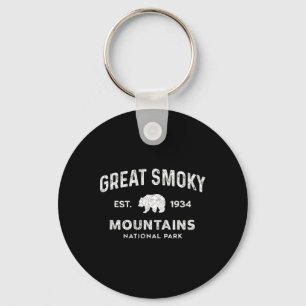 Retro National Park Mens Womens Hiking Great Smoky Keychain