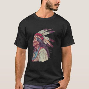 Retro Native American Headdress Pride and Traditio T-Shirt