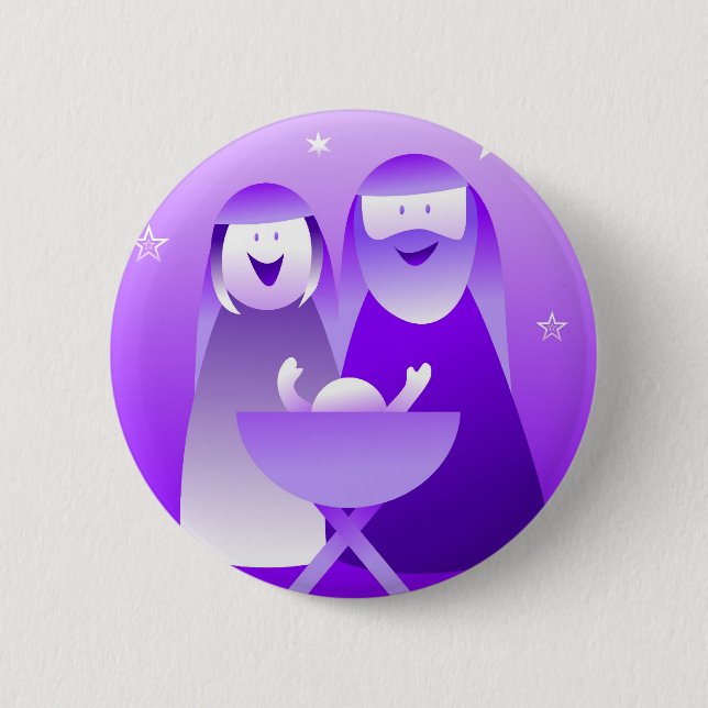 Retro Nativity 2 Inch Round Button (Front)