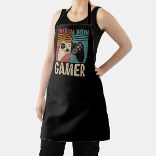 Retro Natural Born Gamer Funny Apron