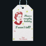 Retro Naughty holiday | Gift Tags | White<br><div class="desc">Bring some vintage retro swank to your gift giving! This fun clip art will add a special touch to any gift wrap. Available in several colours to coordinate with many papers. For Christmas,  Hannukah or Kwanza. **Click below to Follow this Shop.**</div>
