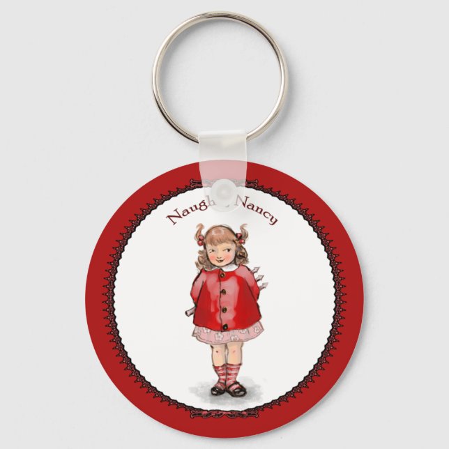 Retro Naughty Nancy Keychain (Front)
