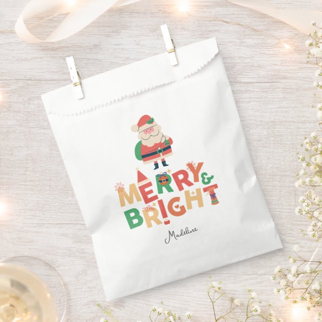 Retro naughty Santa Claus Favour Bag (Clipped)