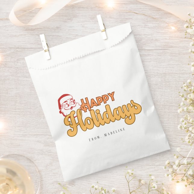 Retro naughty Santa Claus Favour Bag (Clipped)