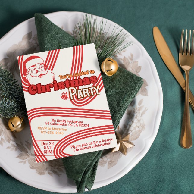 Retro naughty Santa Claus Invitation (Creator Uploaded)