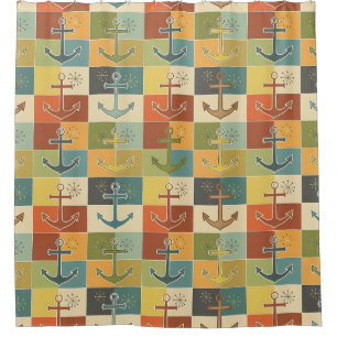 Retro Nautical Modern Anchor Pattern 