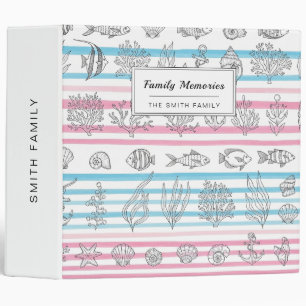 Retro Nautical Watercolor Pattern (12) Binder