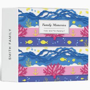 Retro Nautical Watercolor Pattern (13) Binder
