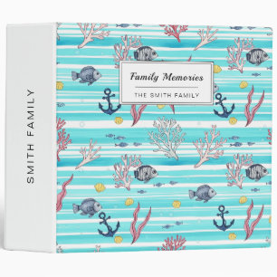 Retro Nautical Watercolor Pattern (15) Binder