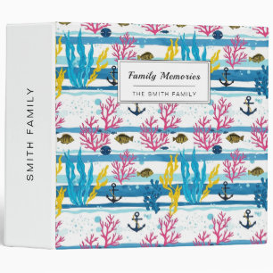 Retro Nautical Watercolor Pattern (2) Binder