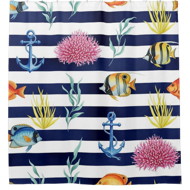 Retro Nautical Watercolor Pattern (8) (Front)