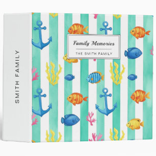 Retro Nautical Watercolor Pattern (9) Binder