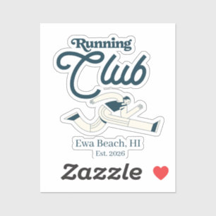 Retro Navy Blue Running Club Personalized Graphic