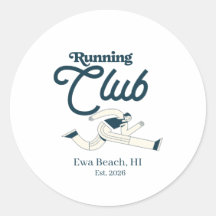 Retro Navy Blue Running Club Personalized Graphic