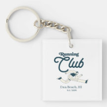 Retro Navy Blue Running Club Personalized Graphic