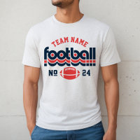 Retro Navy Red Football Team Name Number