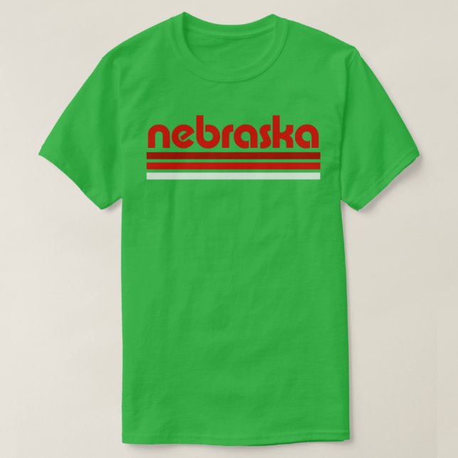 Retro Nebraska Stripes  T-Shirt (Design Front)