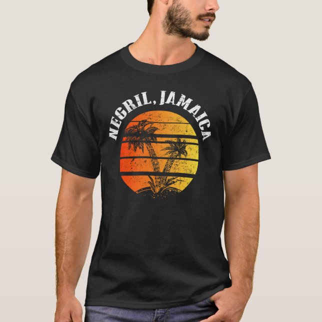 Retro Negril Jamaica Beach T-Shirt (Front)