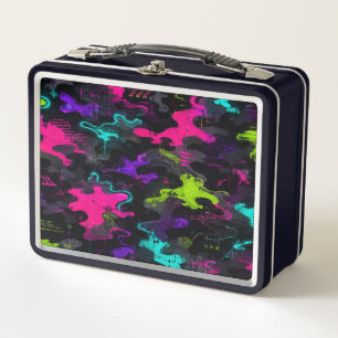 Retro Neon Artwork Metal Lunch Box