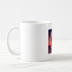 Retro Neon Chihuahua � Vibrant Synthwave Dog Art Coffee Mug