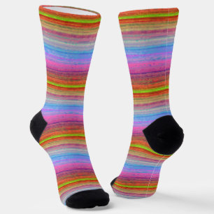 Retro Neon Colours Pattern Socks