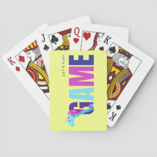 Retro Neon Cyberpunk Synthwave Gamer Yellow Deck Playing Cards