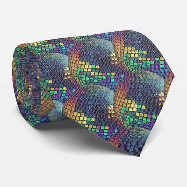 Retro Neon Disco Geode Tie (Rolled)