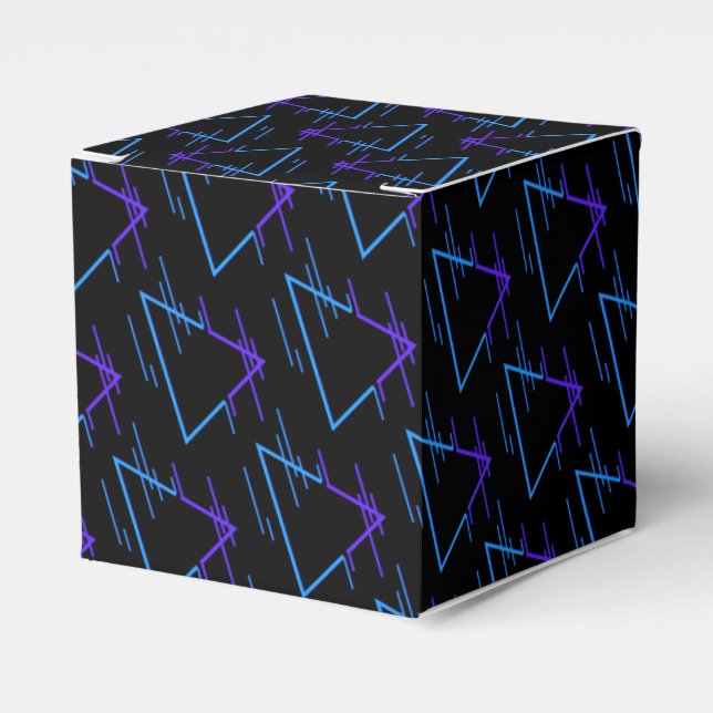 Retro Neon Geometric Pattern 2 Cube Favor Box (Front Side)