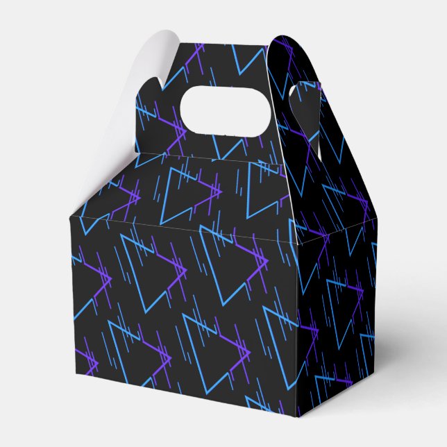 Retro Neon Geometric Pattern 2 Gable Favor Box (Front Side)