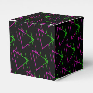 Retro Neon Geometric Pattern Cube Favor Box