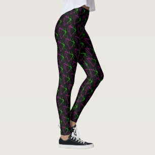 Retro Neon Geometric Pattern Leggings