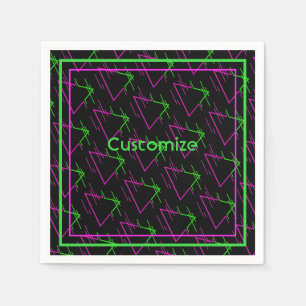 Retro Neon Geometric Pattern Napkin