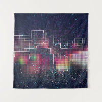 Retro neon lights and geometric seamless pattern