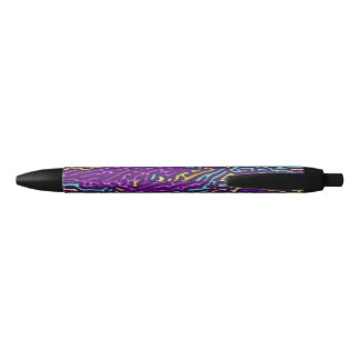 Retro Neon Maze Pattern – Arcade Aesthetic Black Ink Pen