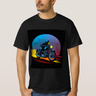 Retro Neon Motorcycle — Cafe Racer Men’s T-Shirt