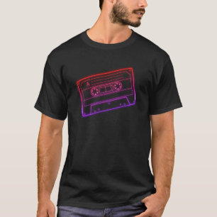 Retro Neon Red Purple Cassette Men's T-Shirt