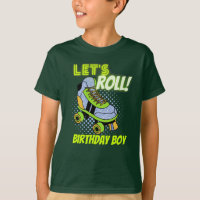 Retro Neon Roller Skating Lets Roll Birthday Boy