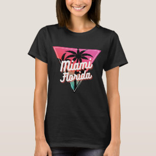 Retro Neon Sunset Palm Trees Miami Florida T-Shirt