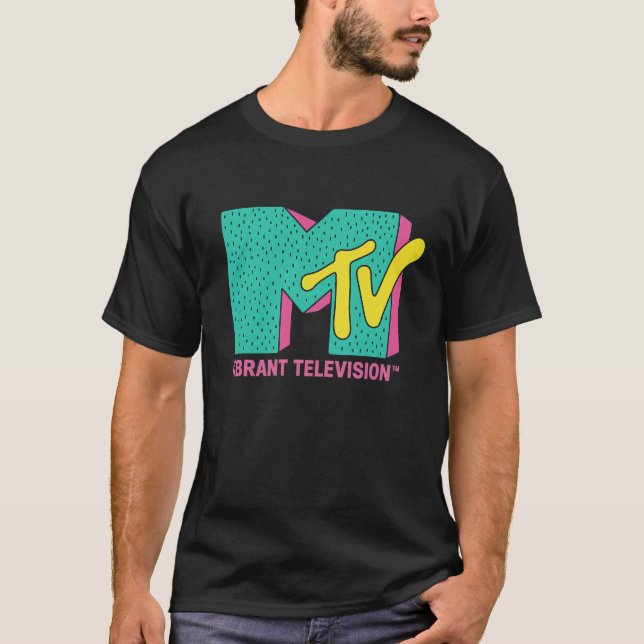 Retro Neon Vibes Logo – 80s Aesthetic Desi T-Shirt (Front)