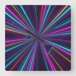 Retro Neon Wall Clock – 80s Futuristic Design
