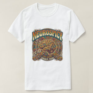 Retro Neurospicy Groovy Psychedelic Brain Tee