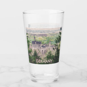 Retro Neuschwanstein Castle in Germany Glass