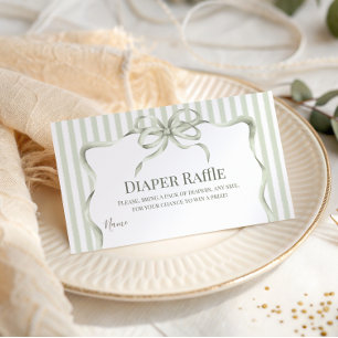 Retro Neutral Bow Cafe Bebe Coffee Baby Shower Enclosure Card