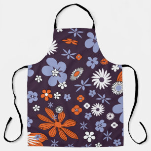 Retro New Design Floral Indie Flower Drawing Aesth Apron