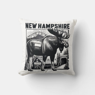 Retro New Hampshire Throw Pillow