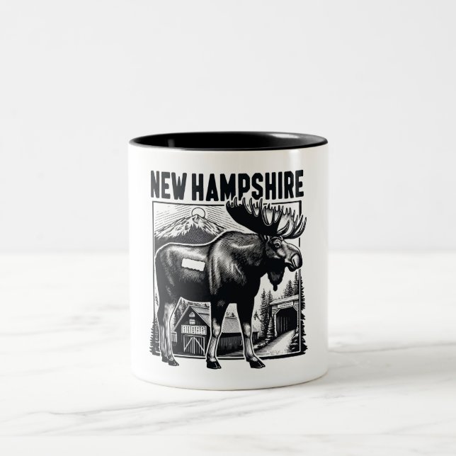 Retro New Hampshire Two-Tone Coffee Mug (Center)