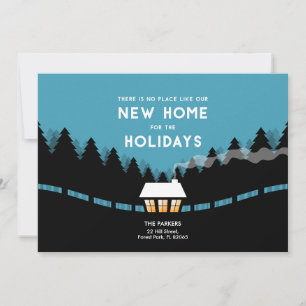 Retro new Home for the Holidays in the woods Card