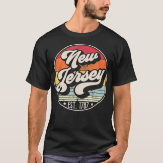Retro New Jersey Home State NJ Cool 70s Style Suns T-Shirt