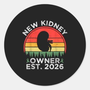 Retro New Kidney Owner Est. 2026 Kidney Transplant Classic Round Sticker