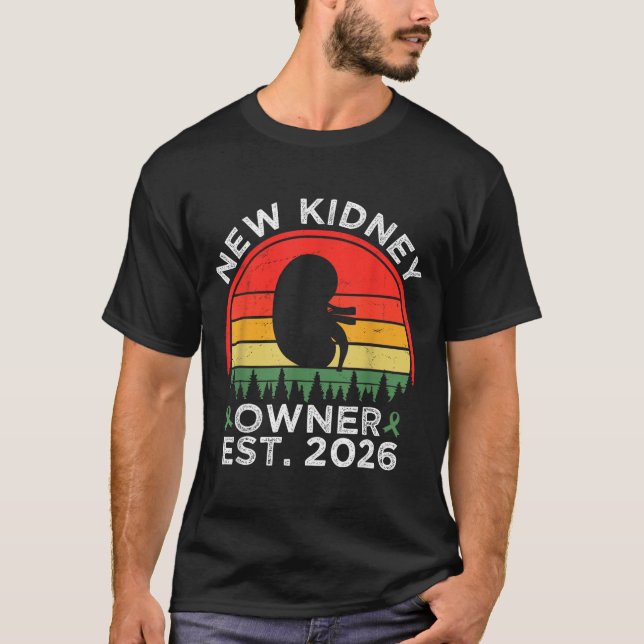 Retro New Kidney Owner Est. 2026 Kidney Transplant T-Shirt (Front)